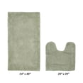 thumbnail image 2 of Better Trends 2 Piece Premium Bathroom Rug Set 100% Cotton Soft Tufted Reversible Bath Rug Water absorbent Bath Mat for Bathroom Shower and Tub Use, Edge Collection Dark Sage (20" x 20" | 24" x 40"), 2 of 4