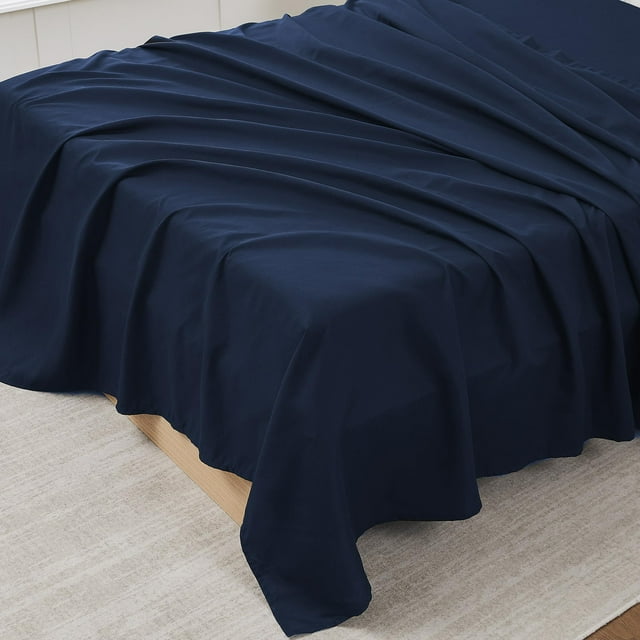 Sábana plana Sweet Home Collection Ultra Soft Queen azul marino