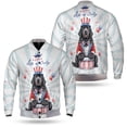 thumbnail image 3 of Happy 4th of July Patriotic Newfoundland Marching Band Uniform Balloons Fireworks All Over Print 3D Baseball Jacket Newfie Dog Lover Gifts Bomber Jacket Softball - 13009, 3 of 6