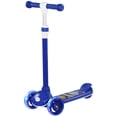 thumbnail image 1 of Qaba 3 Wheel Kids Scooter, Toddler Kick Scooter with Adjustable Height, Rear-Fender Brake, LED Light, TPE Handlebar, Blue, 1 of 7