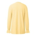 thumbnail image 5 of Womens Tops Long Sleeved V-Neck Sweater Solid Color Womens Golf Shirt,Yellow,2XL, 5 of 6
