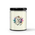 thumbnail image 3 of Funny Watercolor Adorable American Shorthair Peeking Through Torn Paper Effect Soy Wax Candle Cat Lover Kitten Owner Gifts 16oz White Vanilla Candle - 00026, 3 of 5