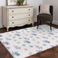thumbnail image 4 of Spring Floral Washable Area Rugs 4'x6', Watercolor Blue Flowers Modern Farmhouse Low Pile Throw Living Room Rug Non-Slip Sturdy Edge Binding Carpet for Indoor Entryway Bedside Kitchen, 4 of 9