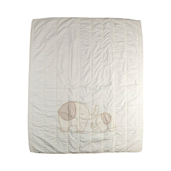 Living Textiles Organic Elephant Applique Coverlet Quilt