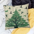 thumbnail image 2 of BANET Happy Tree Merry Christmas (The Blue at The Bottom is a Pattern Design, not Dyed) Decorative Throw Pillow Cover Cushion Case Lumbar 18x18in, 2 of 5