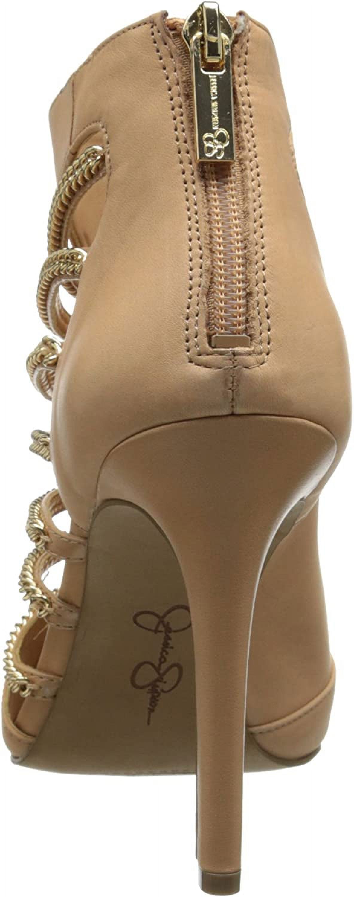Jessica Simpson Women's Camelia High Heel Chain Cut Out Booties, Beach Sand - image 3 of 8