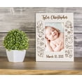 thumbnail image 2 of Darling Souvenir MADE WITH LOVEPersonalized WoodEngraved Baby Picture Frame, Table Top WhitePhotoFrame (New Born Baby) Customizable Quote - 4x6 Inches Vertical, 2 of 8