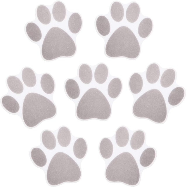 10 pegatinas antideslizantes para bañera con diseño de huellas de patas, color gris