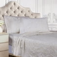 thumbnail image 4 of Superior 600 Thread Count 4-Piece White Paisley Cotton Blend Sheet Set, Queen, 4 of 7