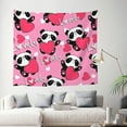 thumbnail image 2 of Daiia Panda Heart Valentine Pink Pattern Tapestry 60x51 Inches Wall Hanging Tapestry Artistic Wall Hanging Bedroom Wall Decor Living Room Tapestry Dorm Room Decor, 2 of 9