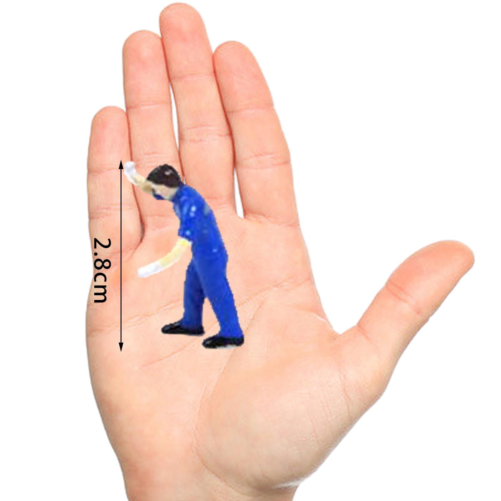 LeeQinersw Hand Painted 1/64 Miniature People Figurines Garage Scenes Sand Table Decoration blue
