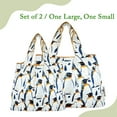 thumbnail image 6 of Wrapables Large & Small Foldable Tote Nylon Reusable Grocery Bags, Set of 2, King Penguin, 6 of 8