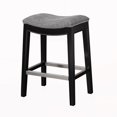 thumbnail image 4 of INCLAKE Saddle Backless Stools Kitchen Island Stools Counter Height Dining Chairs with Padded Seat, Nailhead Trim and Birch Legs for Living Room Dining Room Kitchen, Gray, 4 of 7