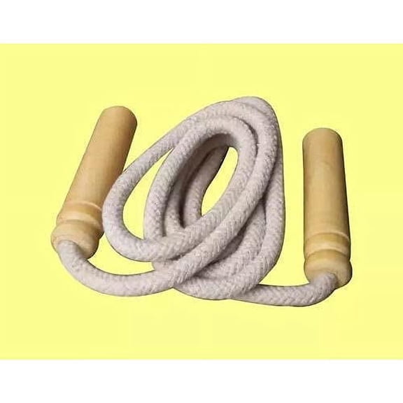 Vibco Cotton Unisex Fitness Jumping Skipping Rope With Wooden Handle For Weight Loss, Gym Training, Exercise & Workout | Wooden Handle Cotton Exercise Skipping Rope