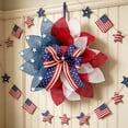 thumbnail image 6 of Patriotic Red White Blue Flower Wreath for Front Door 15.7 Inch Independence Day Hanging Decoration for Memorial Day Veterans Day Porch Wall Farmhouse Outdoor Holiday Decor, 6 of 6