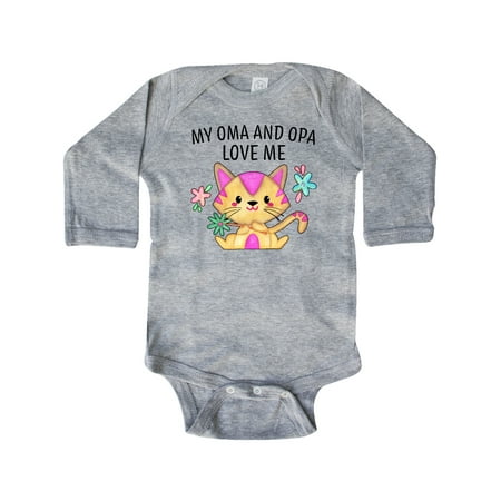 

Inktastic My Oma and Opa Love Me with Cute Kitten and Flowers Gift Baby Boy or Baby Girl Long Sleeve Bodysuit