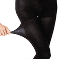 thumbnail image 5 of Manzi 2 Pairs Lady Run Resistant Control Top Panty Hose Opaque Tights Women's Blackout Tights, 5 of 7