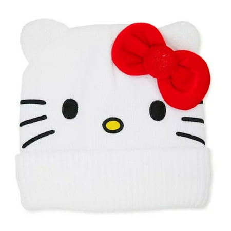 Sanrio Hello Kitty Rib Knit Beanie White