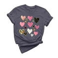 thumbnail image 2 of Njagoc3 Womens Pink Heart-Print Womens Short Sleeve T-Shirt - Graphic, Multi-Color, Casual & Valentine's, 2 of 6