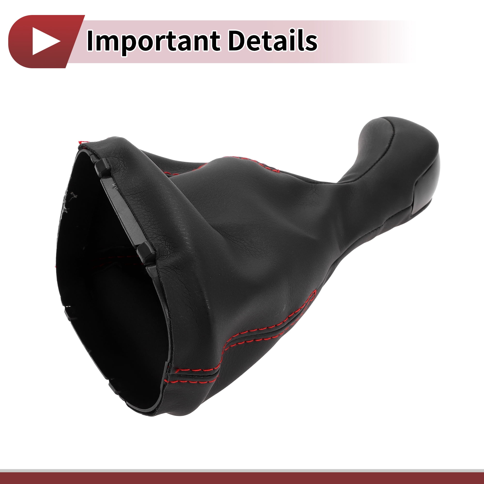 Unique Bargains 6 Speed Manual Gear Shift Knob with Cover for Mercedes-Benz W203 S203 2000-2007 Plastic Faux Leather Gearbox Stick Shifter Lever Knob Black Red