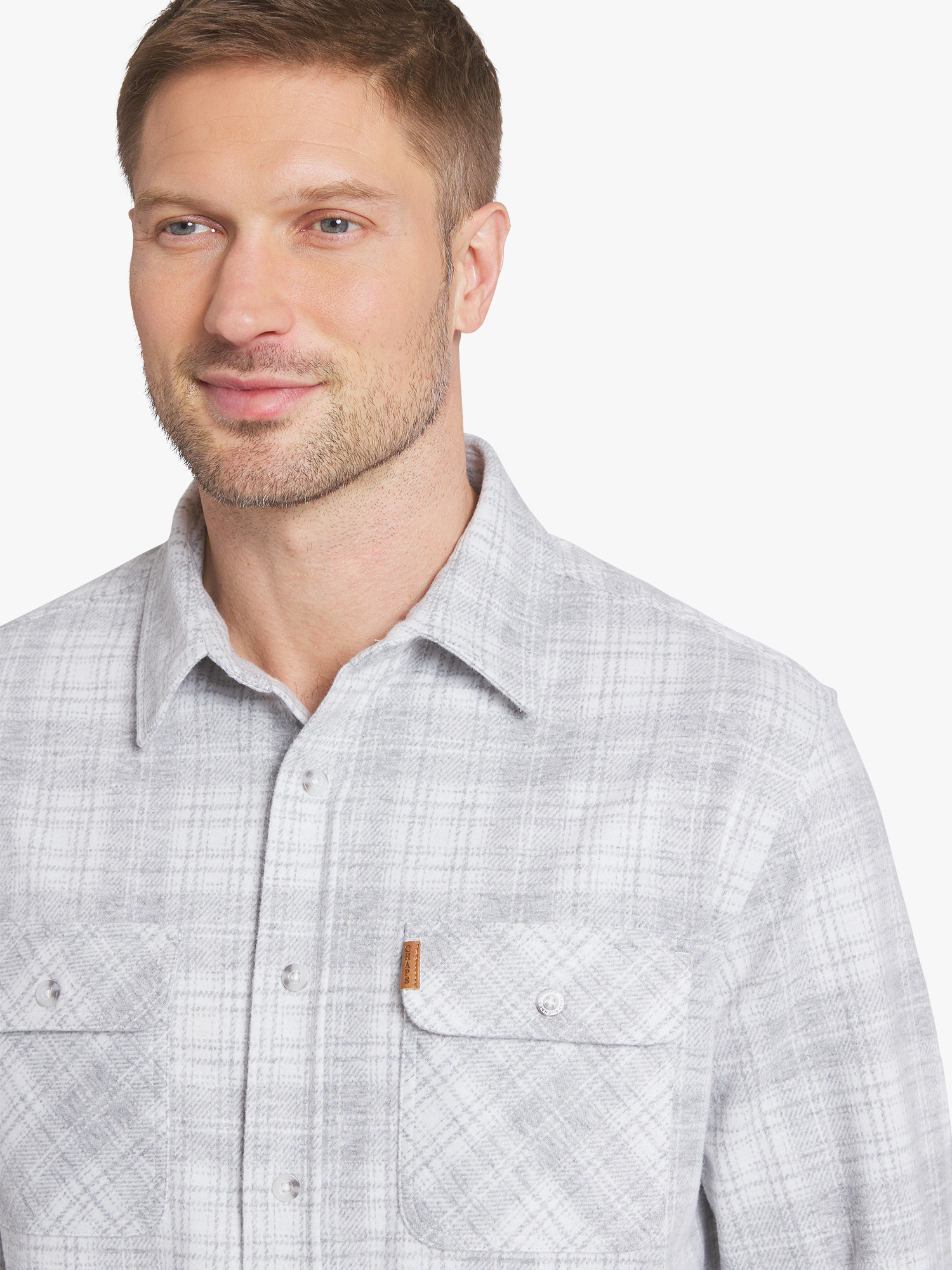 Chaps Men's & Big Men's Long Sleeve Knit Flannel Shirt, Sizes S-3XL