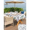 thumbnail image 5 of Outdoor Tablecloth with Umbrella Hole for Patio/Picnic/Party/Camping, Green Grey Botanical Waterproof Table Cloth Rectangle Table Cover Washable, Watercolor Spring Floral Summer Leaf (60"x 102"), 5 of 8
