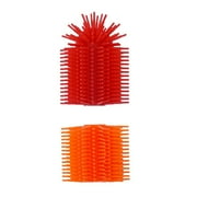 Spike Silicone Fidget Tactile Pencil Topper & Grip Combo Pack - Sensory Motor Aid for School, Home, Work, (Red/Orange)