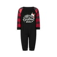 thumbnail image 2 of Christmas Pajamas for Family Glow In The Dark Letter Print Long Sleeve Tops + Pants Set Indoor Sleepwear, 2 of 9