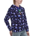 thumbnail image 6 of Lsque Skull flower leaf purple Pattern Casual Women's Hoodie,Hooded Sweatshirt with Kangaroo Pocket,Pullover Hoodie with Eye-catching Drawstrings-Medium, 6 of 7