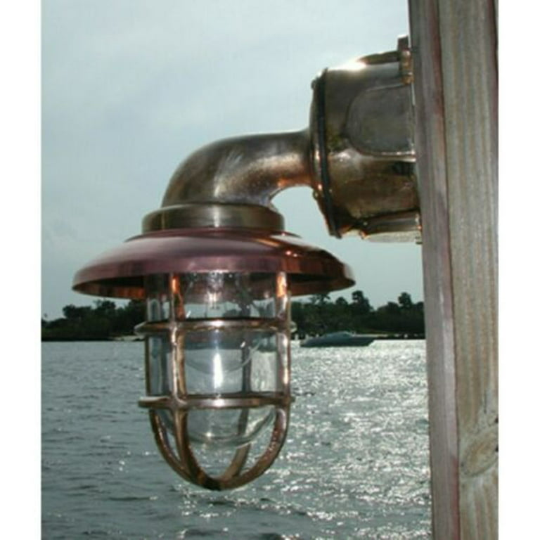 Nautical Marine Antique Swan Neck Brass Wall Sconce Ship Light Fixture 