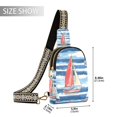 thumbnail image 2 of FORMRS Womens Crossbody Sling Bag Travel Daypack Shoulder Chest Backpack, Red Sailboats, 2 of 7