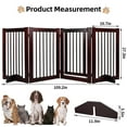 thumbnail image 5 of Indoor Dog Gate, Wooden Freestanding Pet Gate, Foldable Dog Gates for Doorways, No Drilling for The House, Doorways, Hallways,or Stairs, 30" Height 4 Panels Set of Support Feet Included (Espresso), 5 of 7