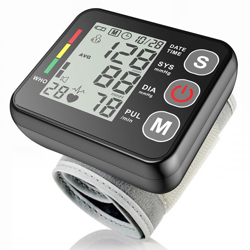 Wrist Blood Pressure Monitorwith Voice Broadcast and 198 Memory for Doul User, Adjustable Blood Pressure Cuff & Carrying Case With Voice Broadcast