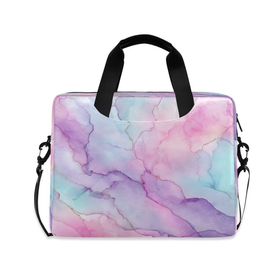 16" Laptop Tote Bag Laptop Sleeve Case Computer Briefcase for Work & Travel Pastel Pink Marble Texture