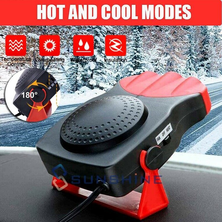 Car Heater 12V 150W, 3-Outlet Plug in Cigarette Lighter Portable Windscreen  Fan - Walmart.com