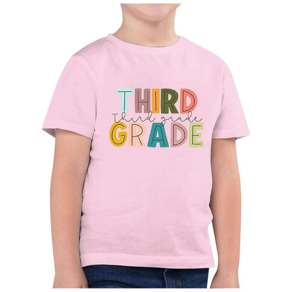 FhsagQ Tops Shirts for Boys 10-12 Summer Children's Fashion Back to School Printed Round Neck Short Sleeve Casual T Shirt Top (10) Christmas Shirts for Boys 10-12 Shirts for Boys 7-8 4-5 Years