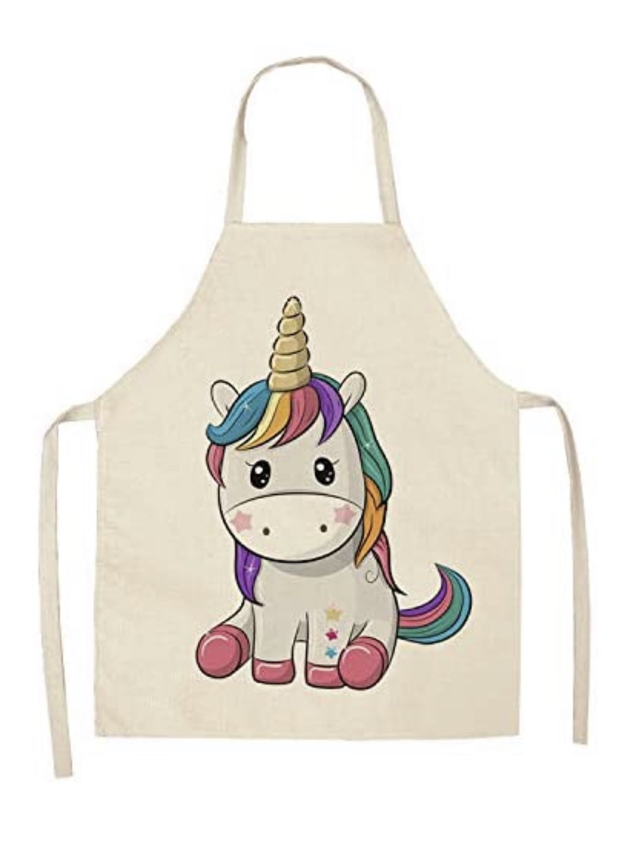 Kids Chef Costume for Boys Girls Baking Gardening Painting Role Play Age 3-12 M Unicorn Kids Apron and Chef Hat Set