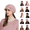 15# Pink, variant on Newsboy Hat Women Knit Crochet Flower Winter Beret Warm Beanie Cap Soft Vintage with Brim Fall Winter Fashion