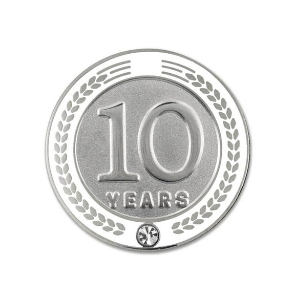 PinMart's 10-19 Years of Service Award Employee Recognition Gift Lapel Pin - White