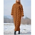 thumbnail image 1 of Ladies‘ Winter Knitted Maxi Dress with Long Sleeves and High Neck, 1 of 2
