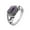 Purple, variant on Unisex Stainless Steel Vintage Personality Punk Stackable Oval Cut Black Gemstone Biker Ring European and American Style Silver Size 11