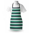 thumbnail image 3 of Chevron Apron Zig Zag Symmetric Arrows Striped Pattern in Vibrant Color Artisan Print, Unisex Kitchen Bib Apron with Adjustable Neck for Cooking Baking Gardening, Jade Green Grey White, by Ambesonne, 3 of 3