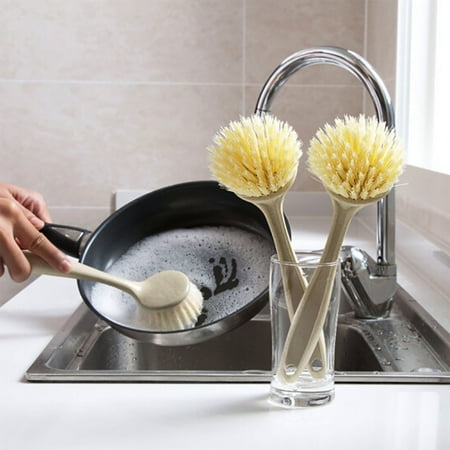 

small cleaning brushes for household use sink Household items Home Dish Scrubber Brushes Dishwashing Brush With Soft Long Handle Scrubbing Suction Cup Multiple Use Cleaning Scrub