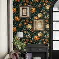 thumbnail image 2 of Papel pintado Fvlow Vinyl Floral Verde Oscuro 44,5 cm x 10 cm, 2 of 9