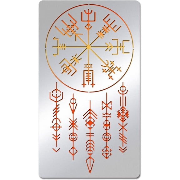 Painting Stencils 7x4 Inch Celtic Signs Stainless Steel Metal Drawing Stencil for Wood Carving Woodburning Engraving and Scrapbooking