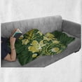 thumbnail image 5 of Russian Soft Flannel Fleece Throw Blanket, Floral Khokhloma Eastern Slavic Vintage Motifs, Cozy Plush for Indoor and Outdoor Use, 70" x 90", Yellow Emerald, by Ambesonne, 5 of 5