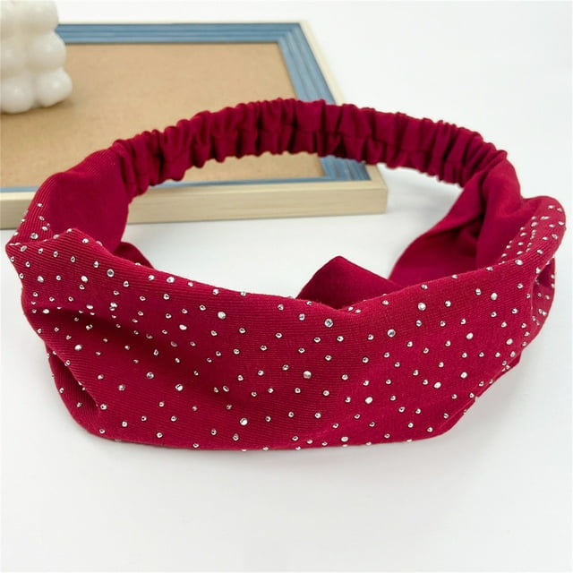 Bandeaux Rouges Larges pour Femmes Entraînement Yoga Course Sport Bandeaux Boho Bandeaux Antidérapants Bandeaux Épais
