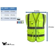 G & F Reflective Vest Safety Vest High Visibility with Reflective Strips ANSI Class 2, XL Yellow