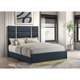 thumbnail image 2 of Coaster Ines 52" Contemporary Upholstered Fabric Queen Panel Bed in Navy, 2 of 9