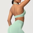 thumbnail image 3 of Xuyuer Women Halter Sports Bra Workout Seamless Padded Basic Bra Open Back Yoga Gym Crop Top, 3 of 9